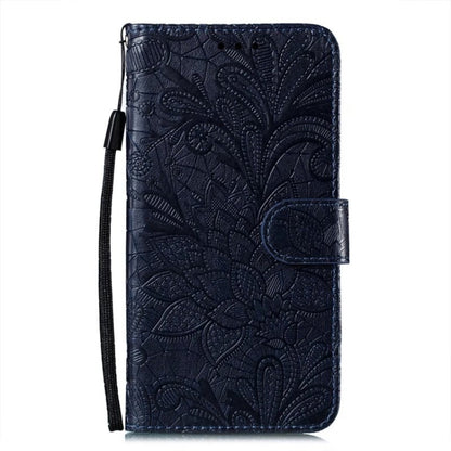 For Google Pixel 9 Pro Lace Flower Embossing Flip Leather Phone Case(Dark Blue) by buy2fix
