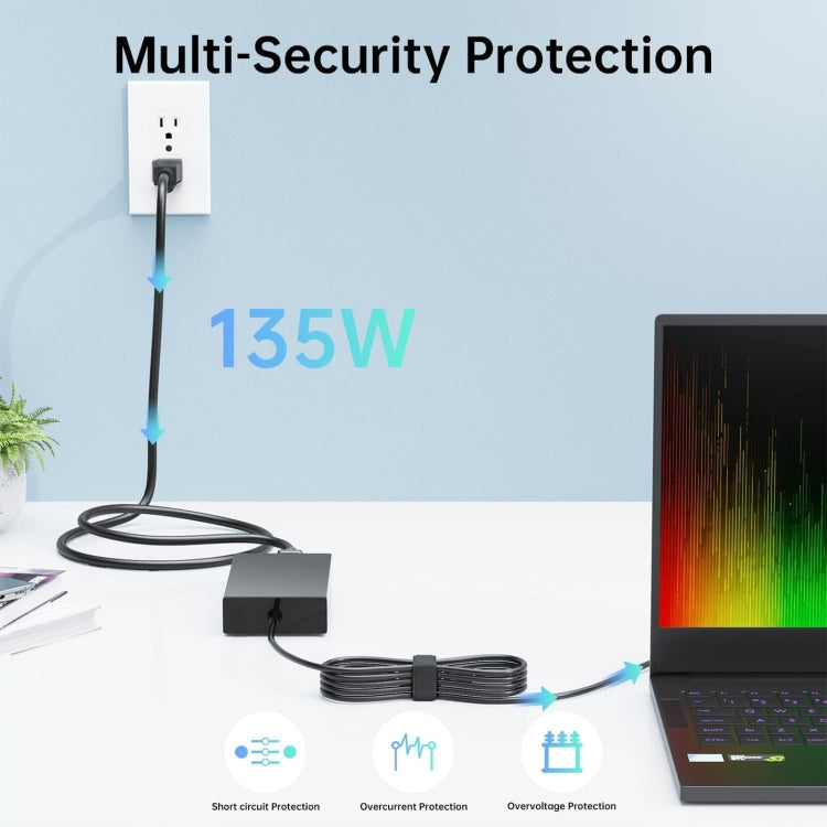 135W 19V 7.1A Laptop Notebook Power Adapter For Acer 5.5 x 1.7mm, Plug:EU Plug by buy2fix