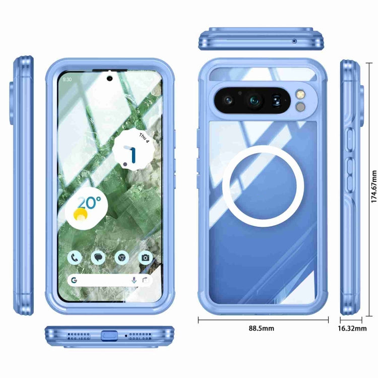 For Google Pixel 9 Pro XL RedPepper Transparent IP54 Life Waterproof Phone Case(Blue) - Google Cases by RedPepper | Online Shopping UK | buy2fix