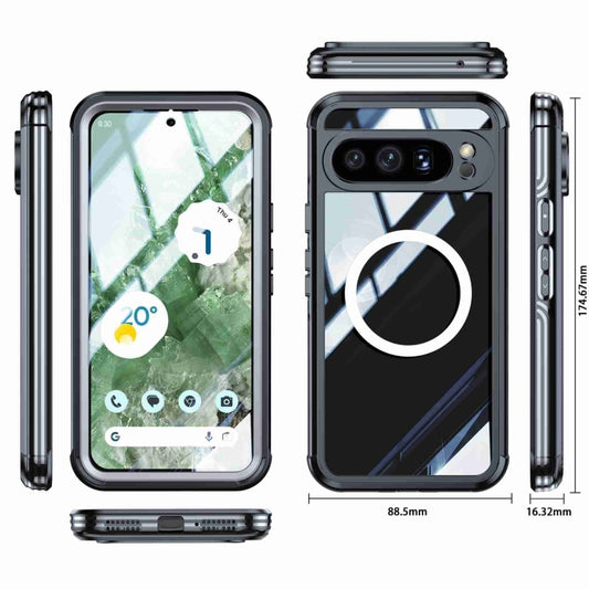 For Google Pixel 9 Pro XL RedPepper Transparent IP54 Life Waterproof Phone Case(Black) - Google Cases by RedPepper | Online Shopping UK | buy2fix