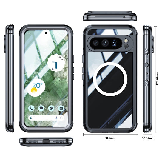 For Google Pixel 9 / 9 Pro RedPepper Transparent IP54 Life Waterproof Phone Case(Black) - Google Cases by RedPepper | Online Shopping UK | buy2fix