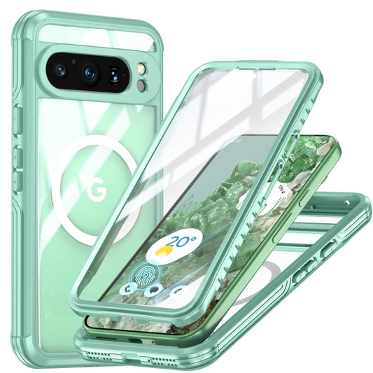 For Google Pixel 9 / 9 Pro RedPepper Transparent IP54 Life Waterproof Phone Case(Green) - Google Cases by RedPepper | Online Shopping UK | buy2fix