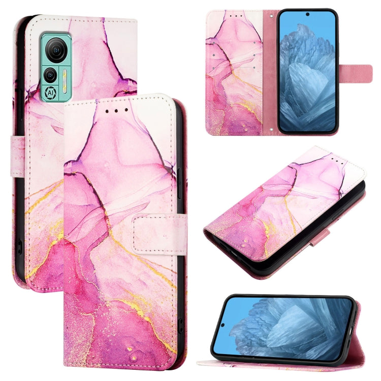 For Ulefone Note 14 PT003 Marble Pattern Flip Leather Phone Case(Pink Purple Gold) by buy2fix
