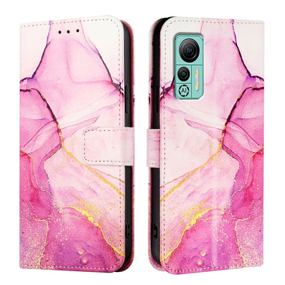 For Ulefone Note 14 PT003 Marble Pattern Flip Leather Phone Case(Pink Purple Gold) by buy2fix