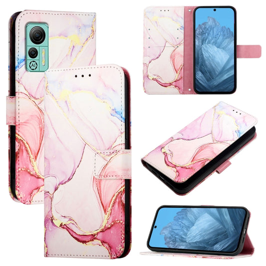 For Ulefone Note 14 PT003 Marble Pattern Flip Leather Phone Case(Rose Gold) by buy2fix