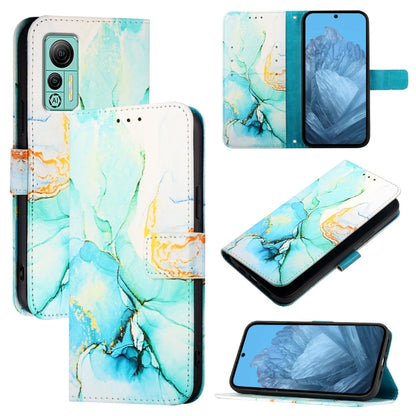 For Ulefone Note 14 PT003 Marble Pattern Flip Leather Phone Case(Green) by buy2fix