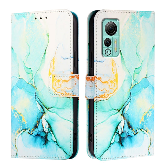 For Ulefone Note 14 PT003 Marble Pattern Flip Leather Phone Case(Green) by buy2fix