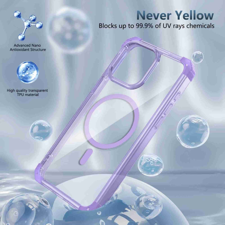 For iPhone 13 Pro Transparent MagSafe Magnetic Phone Case(Purple) by buy2fix