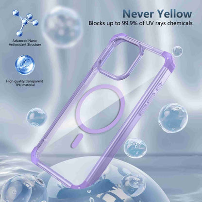 For iPhone 13 Pro Transparent MagSafe Magnetic Phone Case(Purple) by buy2fix
