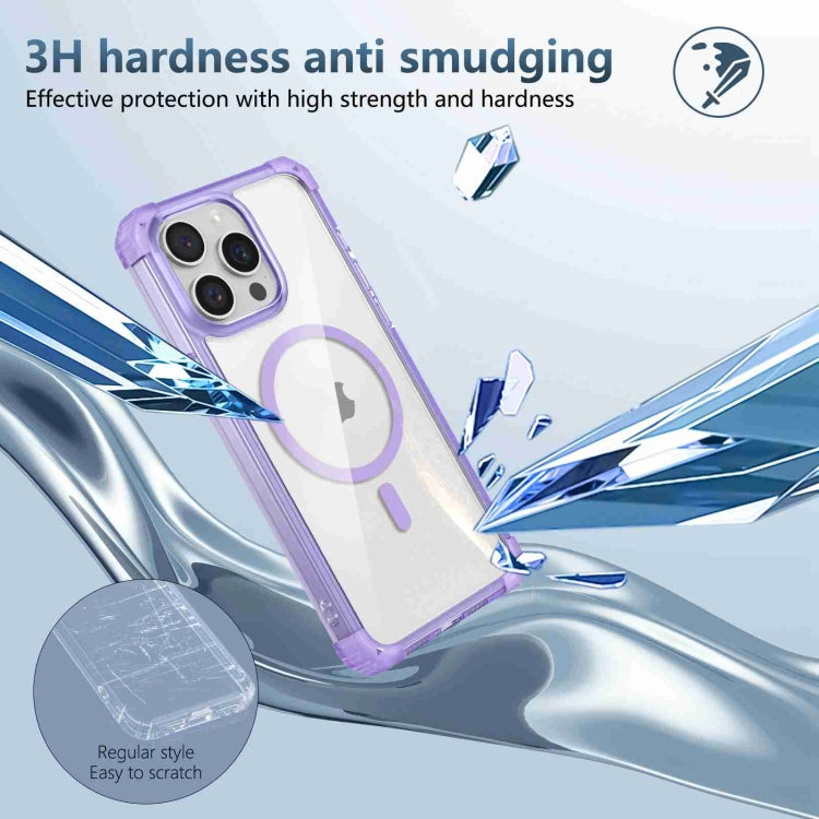 For iPhone 13 Pro Transparent MagSafe Magnetic Phone Case(Purple) by buy2fix