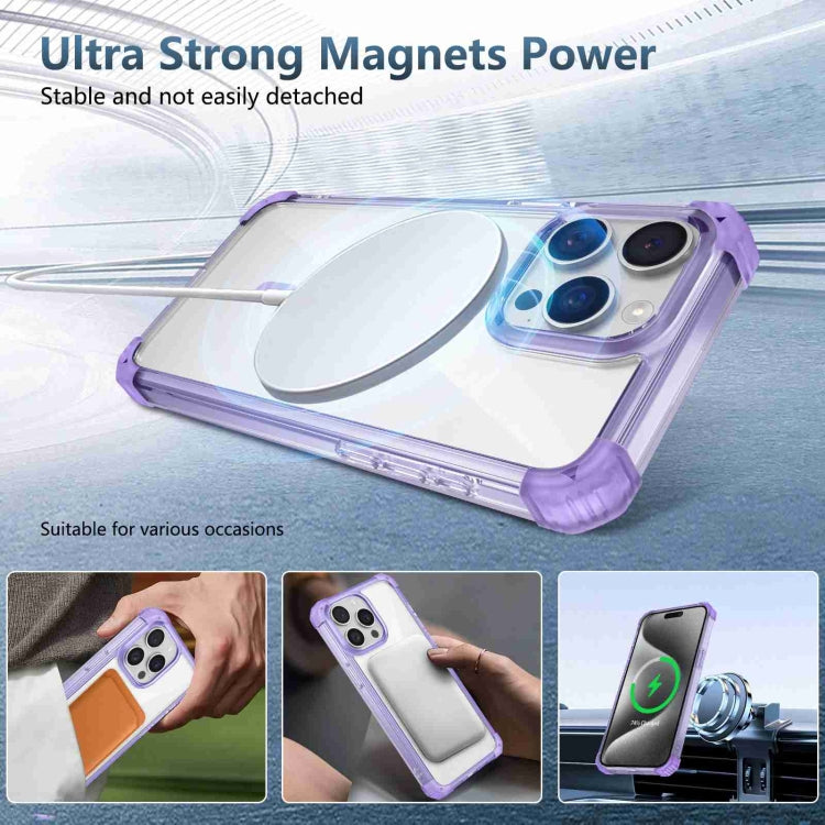 For iPhone 13 Pro Transparent MagSafe Magnetic Phone Case(Purple) by buy2fix