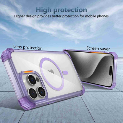 For iPhone 13 Pro Transparent MagSafe Magnetic Phone Case(Purple) by buy2fix