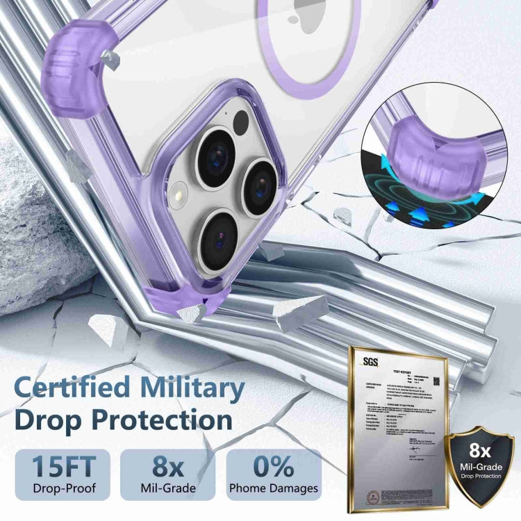 For iPhone 13 Pro Transparent MagSafe Magnetic Phone Case(Purple) by buy2fix