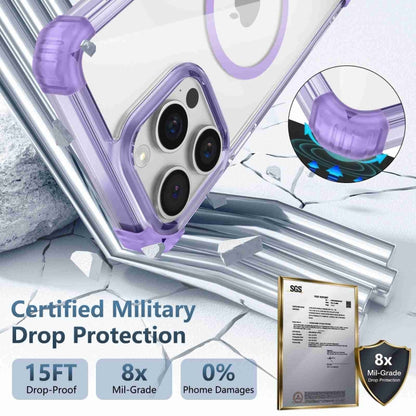 For iPhone 13 Pro Transparent MagSafe Magnetic Phone Case(Purple) by buy2fix