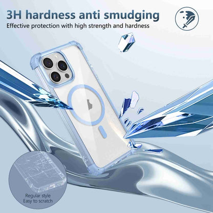For iPhone 14 Transparent MagSafe Magnetic Phone Case(Blue) by buy2fix