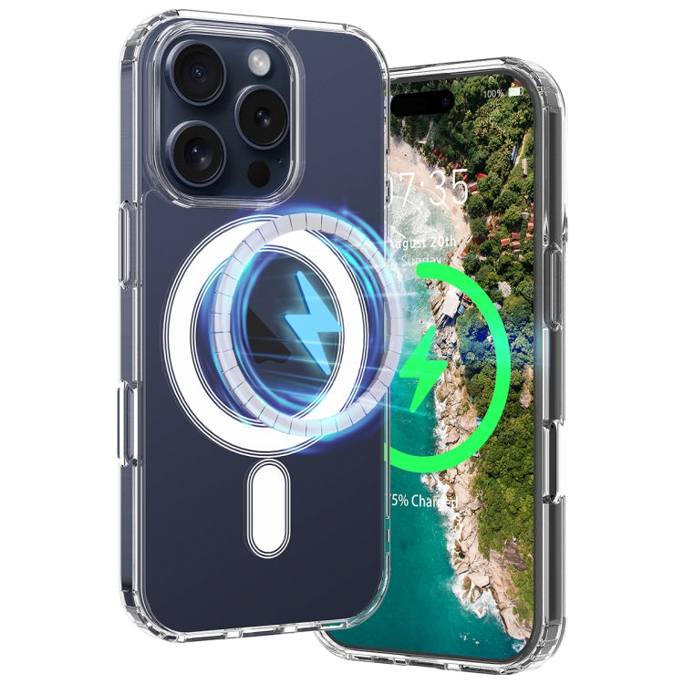 For iPhone 16 Pro Max MagSafe Clear Acrylic PC Hybrid TPU Phone Case(Transparent) by buy2fix