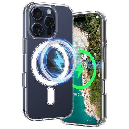 For iPhone 16 Pro Max MagSafe Clear Acrylic PC Hybrid TPU Phone Case(Transparent) by buy2fix