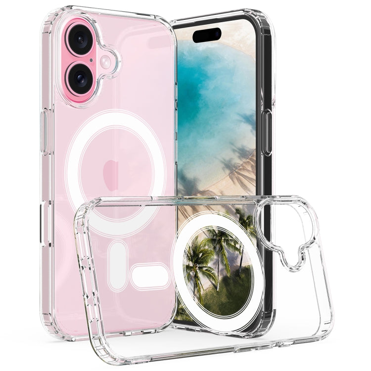 For iPhone 16 MagSafe Clear Acrylic PC Hybrid TPU Phone Case(Transparent) by buy2fix