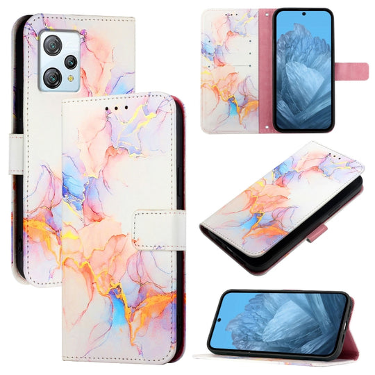 For Blackview A53 PT003 Marble Pattern Flip Leather Phone Case(Galaxy Marble White)