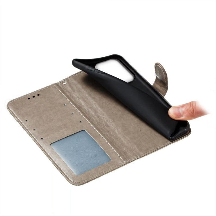 For Motorola Moto G Play 2024 Lace Flower Embossing Flip Leather Phone Case(Grey) by buy2fix