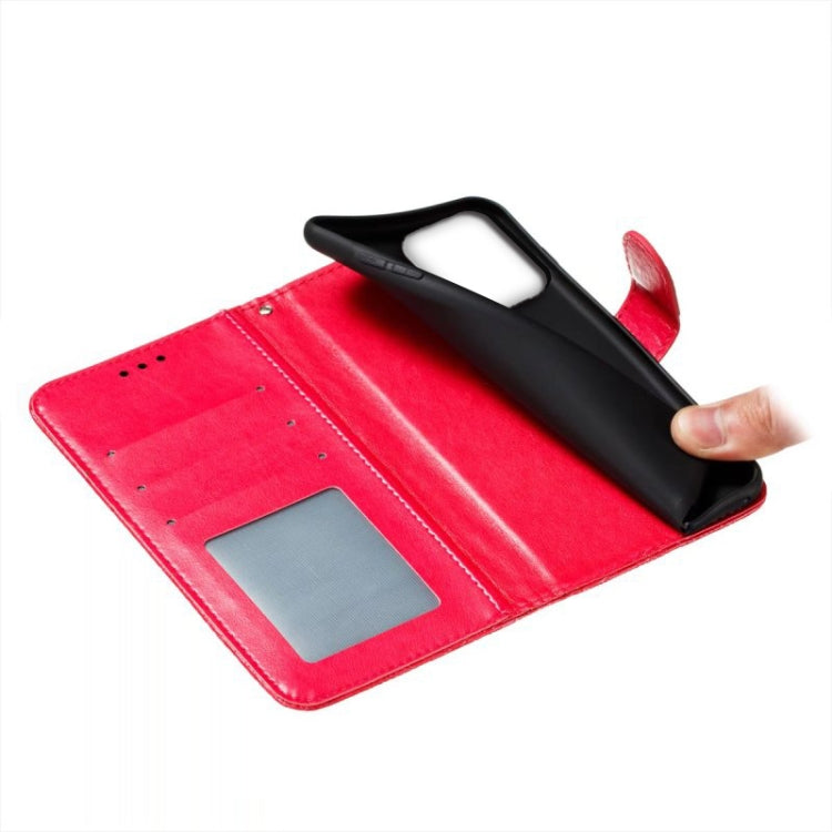 For Motorola Moto G Play 2024 Lace Flower Embossing Flip Leather Phone Case(Red) by buy2fix