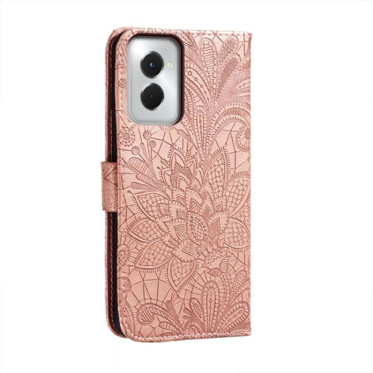 For Motorola Moto G Power 5G 2024 Lace Flower Embossing Flip Leather Phone Case(Rose Gold) by buy2fix