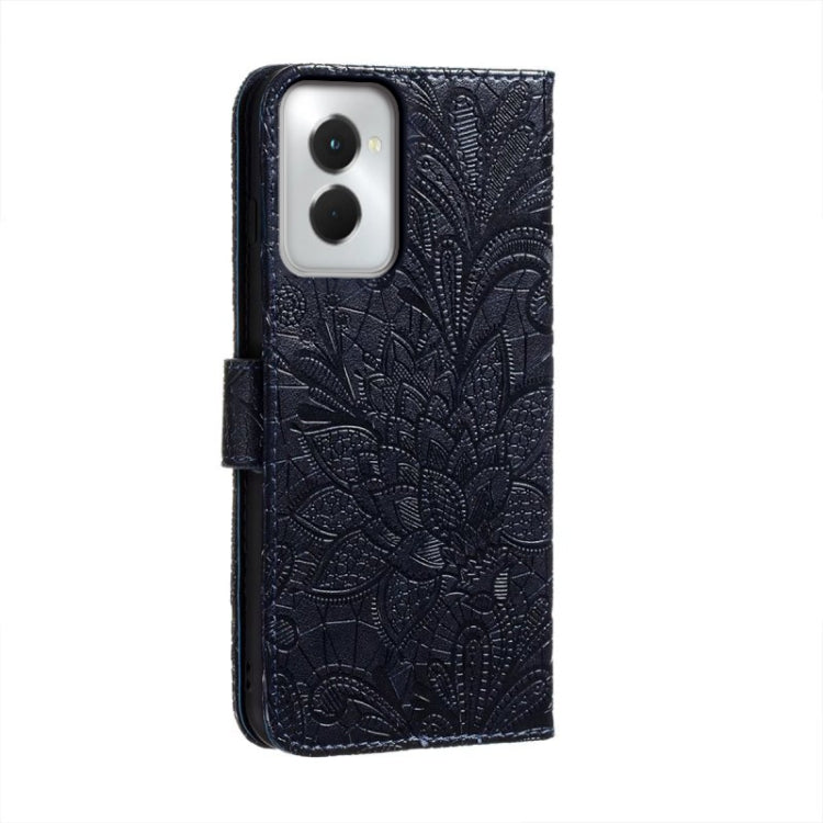 For Motorola Moto G Power 5G 2024 Lace Flower Embossing Flip Leather Phone Case(Dark Blue) by buy2fix