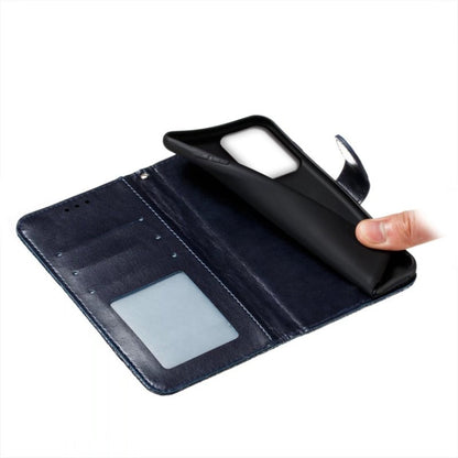 For Motorola Moto G Power 5G 2024 Lace Flower Embossing Flip Leather Phone Case(Dark Blue) by buy2fix