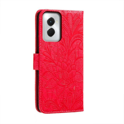 For Motorola Moto G Power 5G 2024 Lace Flower Embossing Flip Leather Phone Case(Red) by buy2fix