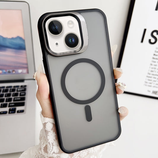 For iPhone 15 J3 Magsafe Frame Bracket Shockproof Phone Case(Black) - iPhone 15 Cases by buy2fix | Online Shopping UK | buy2fix