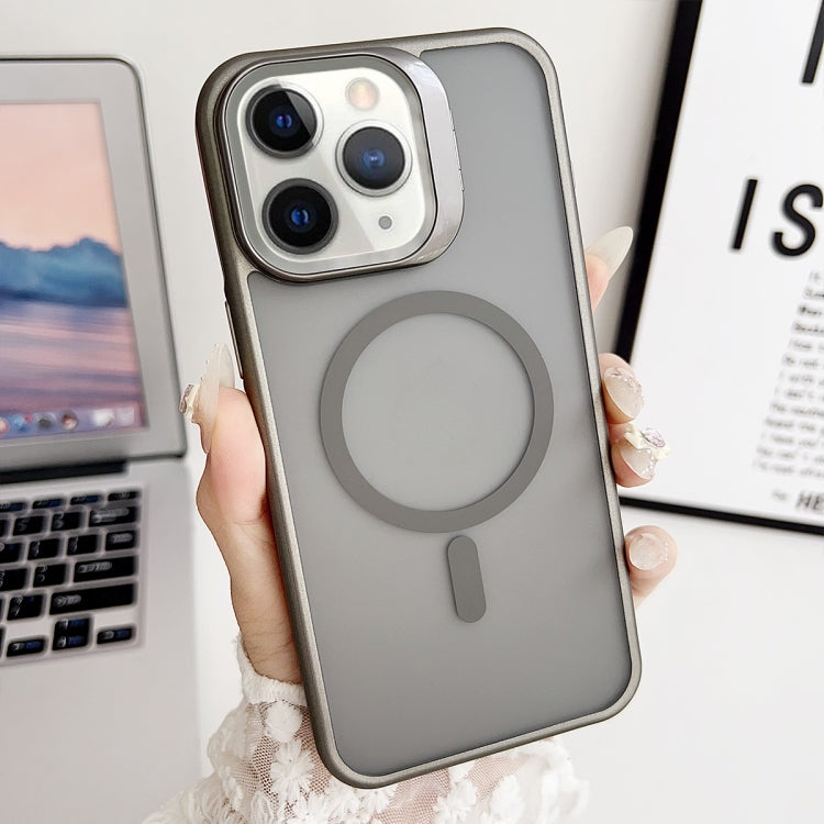 For iPhone 11 Pro Max J3 Magsafe Frame Bracket Shockproof Phone Case(Grey) - iPhone 11 Pro Max Cases by buy2fix | Online Shopping UK | buy2fix