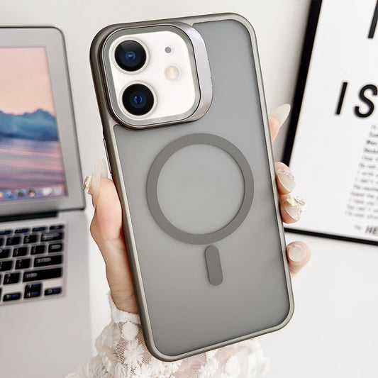 For iPhone 11 J3 Magsafe Frame Bracket Shockproof Phone Case(Grey) - iPhone 11 Cases by buy2fix | Online Shopping UK | buy2fix