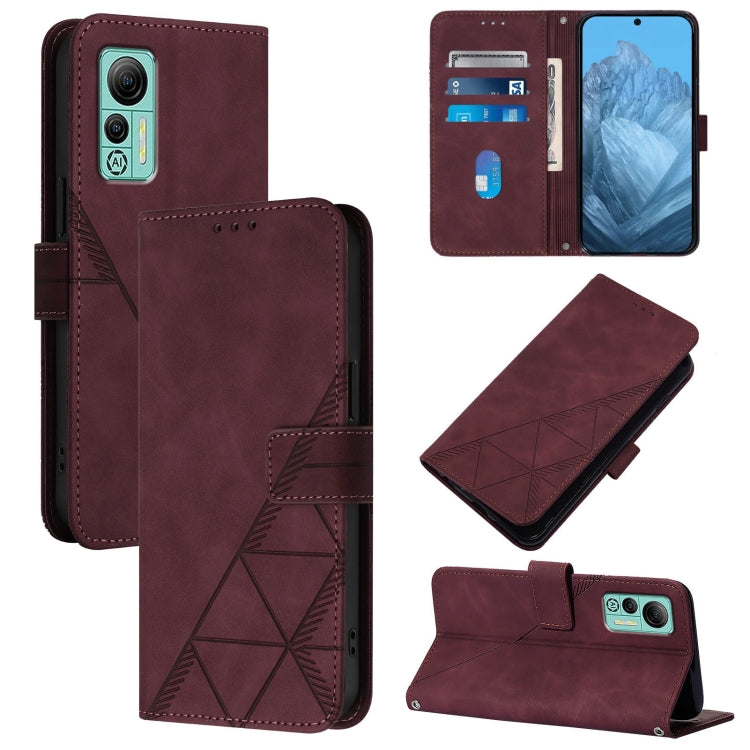 For Ulefone Note 14 Crossbody 3D Embossed Flip Leather Phone Case(Wine Red) by buy2fix