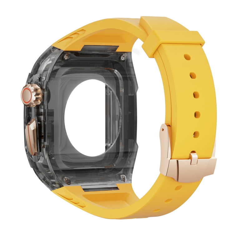 For Apple Watch Ultra 3 / 2 49mm Modified PC Hybrid TPU Watch Case Band(Yellow Clear Black) by buy2fix