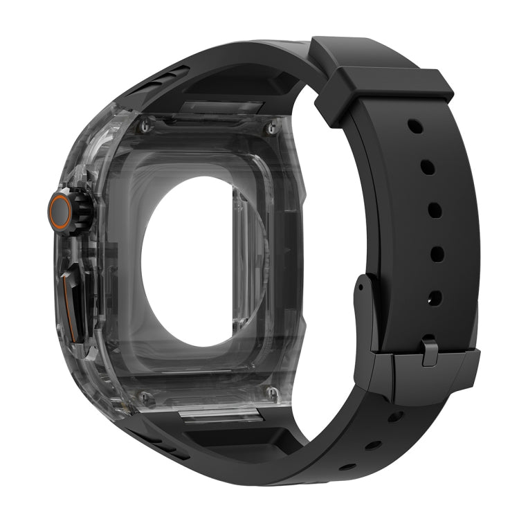 For Apple Watch Ultra 49mm Modified PC Hybrid TPU Watch Case Band(Black Clear Black) by buy2fix