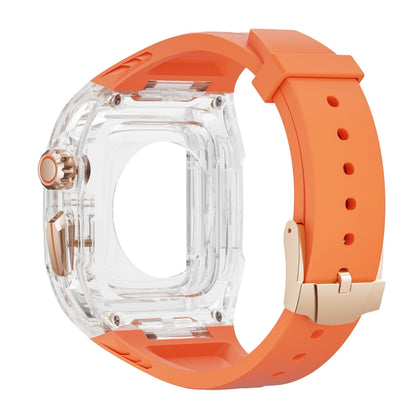For Apple Watch Ultra 49mm Modified PC Hybrid TPU Watch Case Band(Orange Transparent) by buy2fix