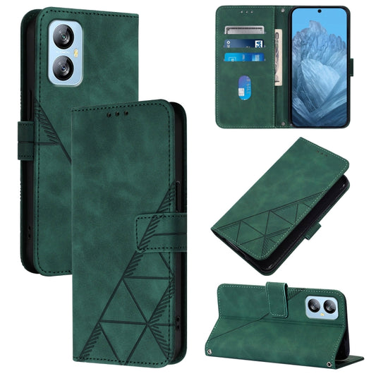 For Blackview A52 Crossbody 3D Embossed Flip Leather Phone Case(Dark Green) - More Brand by buy2fix | Online Shopping UK | buy2fix