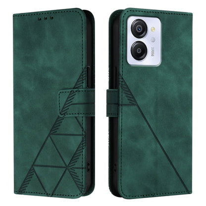 For Blackview Color 8 Crossbody 3D Embossed Flip Leather Phone Case(Dark Green) - More Brand by buy2fix | Online Shopping UK | buy2fix