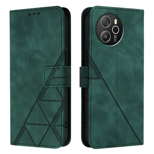For Blackview Shark 8 Crossbody 3D Embossed Flip Leather Phone Case(Dark Green) - More Brand by buy2fix | Online Shopping UK | buy2fix