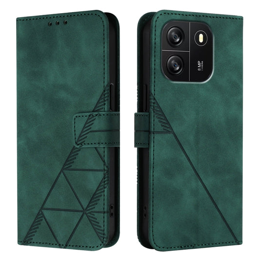 For Blackview Wave 6C Crossbody 3D Embossed Flip Leather Phone Case(Dark Green) - More Brand by buy2fix | Online Shopping UK | buy2fix
