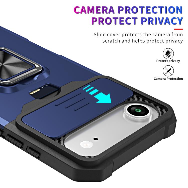 For iPhone Air Camera Shield Card Slot PC+TPU Phone Case(Blue) - iPhone Air Cases by buy2fix | Online Shopping UK | buy2fix