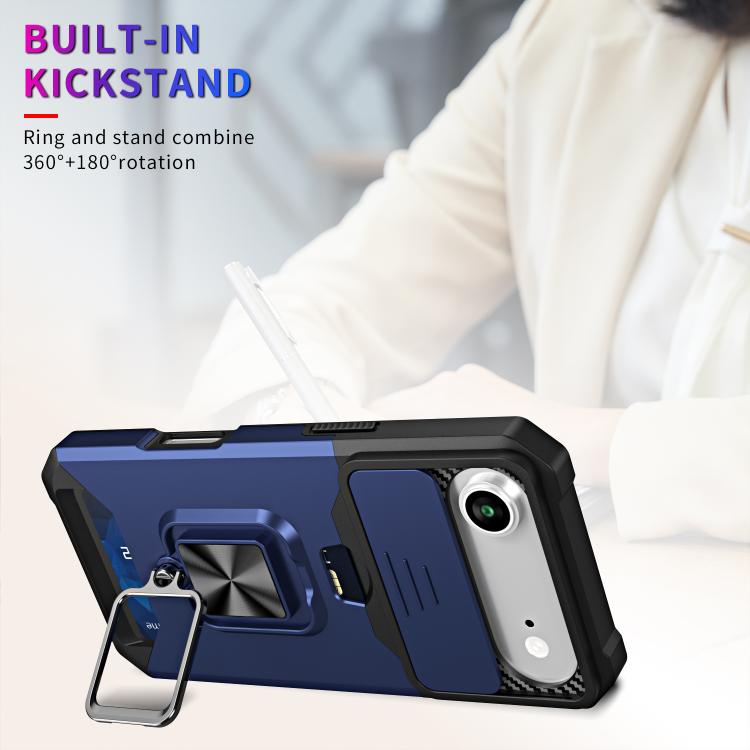 For iPhone Air Camera Shield Card Slot PC+TPU Phone Case(Dark Green) - iPhone Air Cases by buy2fix | Online Shopping UK | buy2fix