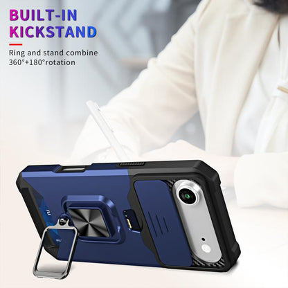 For iPhone Air Camera Shield Card Slot PC+TPU Phone Case(Dark Green) - iPhone Air Cases by buy2fix | Online Shopping UK | buy2fix