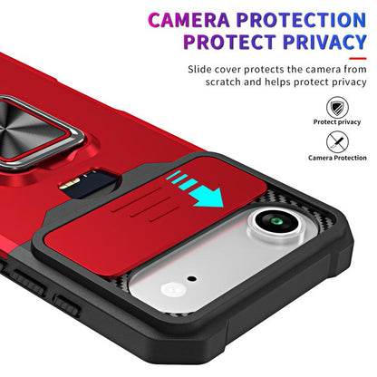 For iPhone Air Camera Shield Card Slot PC+TPU Phone Case(Red) - iPhone Air Cases by buy2fix | Online Shopping UK | buy2fix