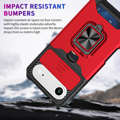 For iPhone Air Camera Shield Card Slot PC+TPU Phone Case(Red) - iPhone Air Cases by buy2fix | Online Shopping UK | buy2fix
