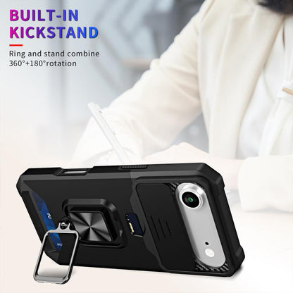 For iPhone Air Camera Shield Card Slot PC+TPU Phone Case(Gold) - iPhone Air Cases by buy2fix | Online Shopping UK | buy2fix