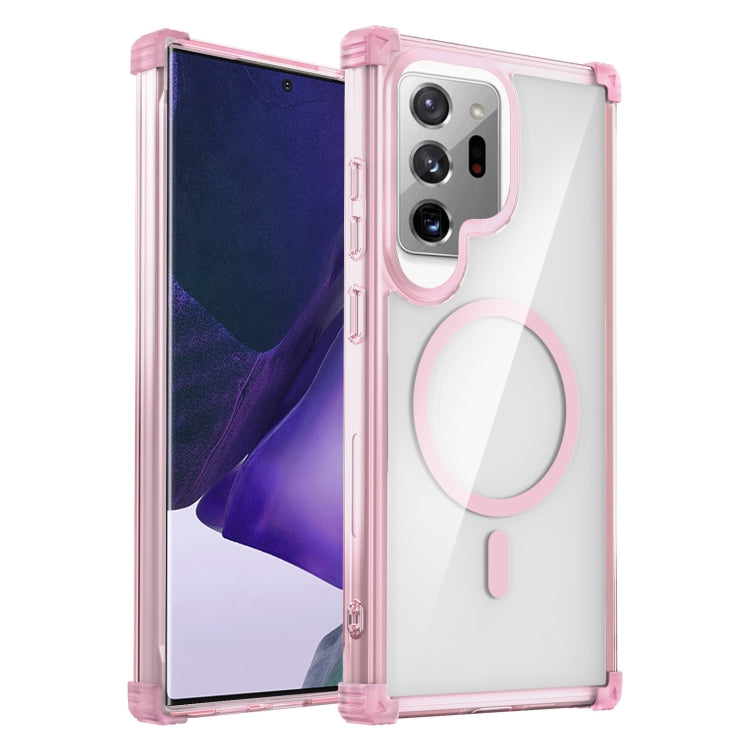 For Samsung Galaxy Note20 Ultra Transparent MagSafe Magnetic Phone Case(Pink) by buy2fix