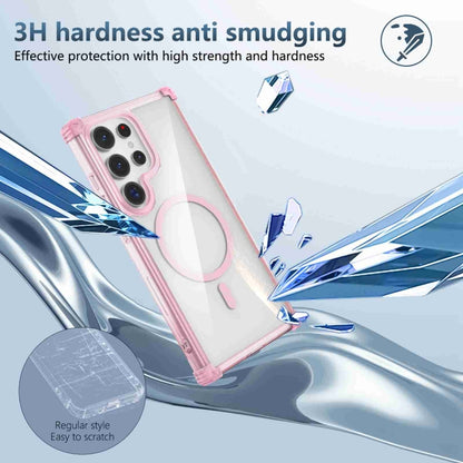 For Samsung Galaxy Note20 Ultra Transparent MagSafe Magnetic Phone Case(Pink) by buy2fix