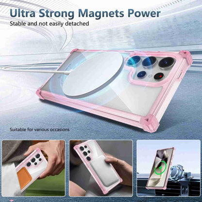For Samsung Galaxy Note20 Ultra Transparent MagSafe Magnetic Phone Case(Pink) by buy2fix
