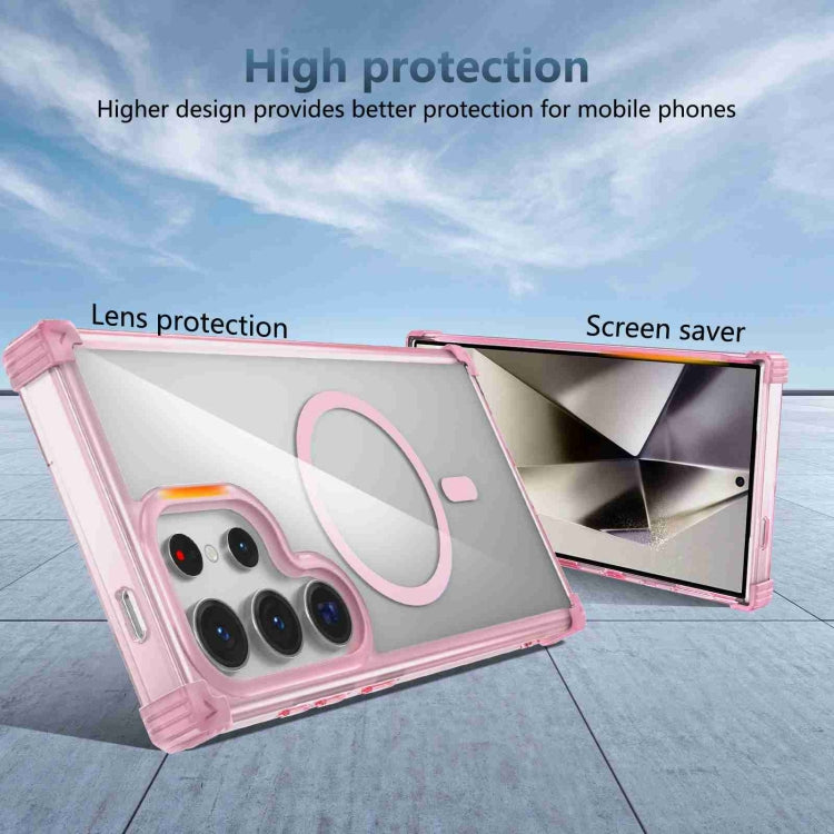 For Samsung Galaxy Note20 Ultra Transparent MagSafe Magnetic Phone Case(Pink) by buy2fix